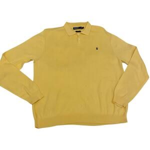POLO RALPH LAUREN Pima Cotton Collared Jumper Sweater Men Size X-Large Vintage